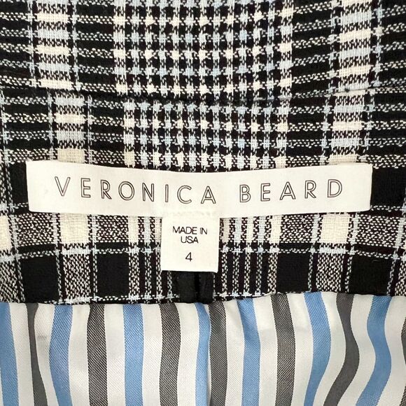 Veronica Beard Ada Dickey Plaid One-Button Fitted Blazer Size 4 - Picture 6 of 7